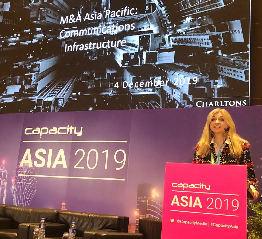 Julia Charlton speaks at Capacity Asia 2019 on Asia-Pacific M&A: Opportunities & Resilience in Telecoms and Digital Infrastructure