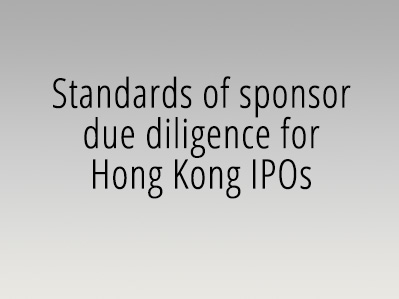 Standards of sponsor due diligence for Hong Kong IPOs