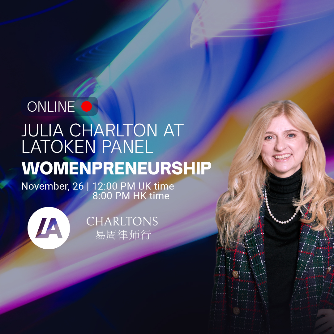 Please join Julia Charlton on 26 November at 8pm HK time (12 noon UK time) for this exciting Latoken panel on Womenpreneurship