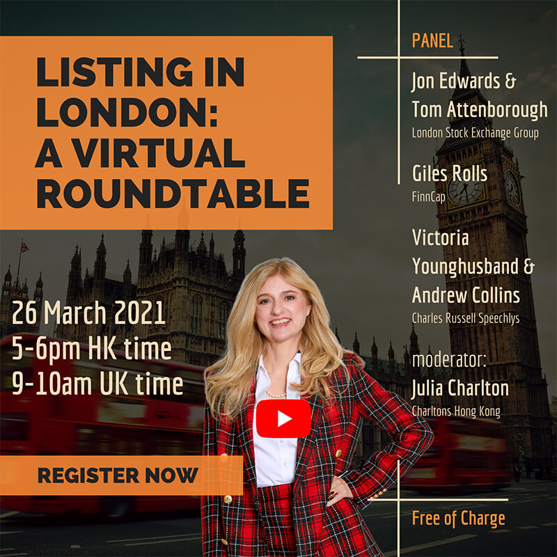 Join us for a virtual roundtable on Listing in London 26 March 5pm-6pm HK time (9am-10am UK time)