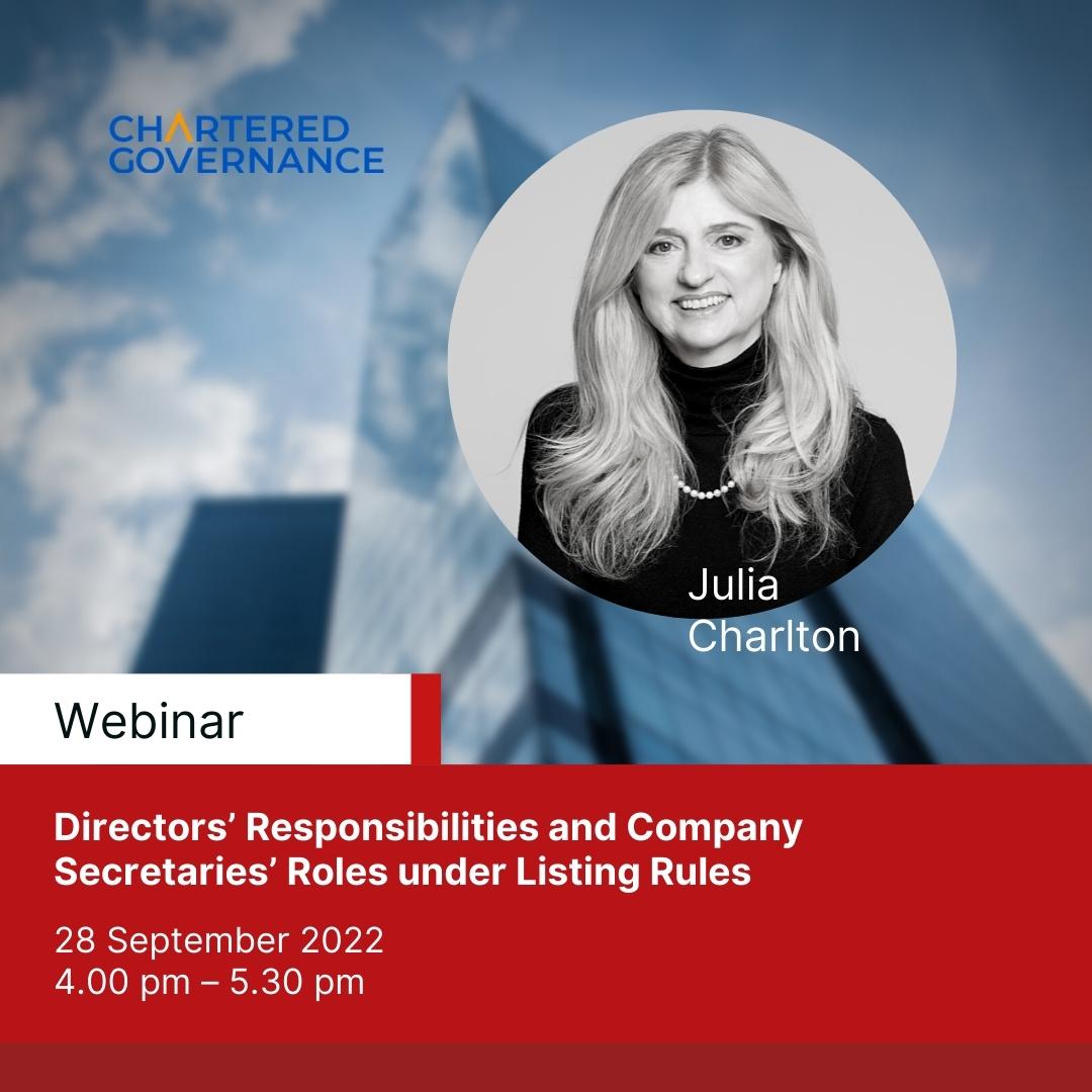 webinar on directors responsibilities and company secretaries roles under listing rules 28 september 2022